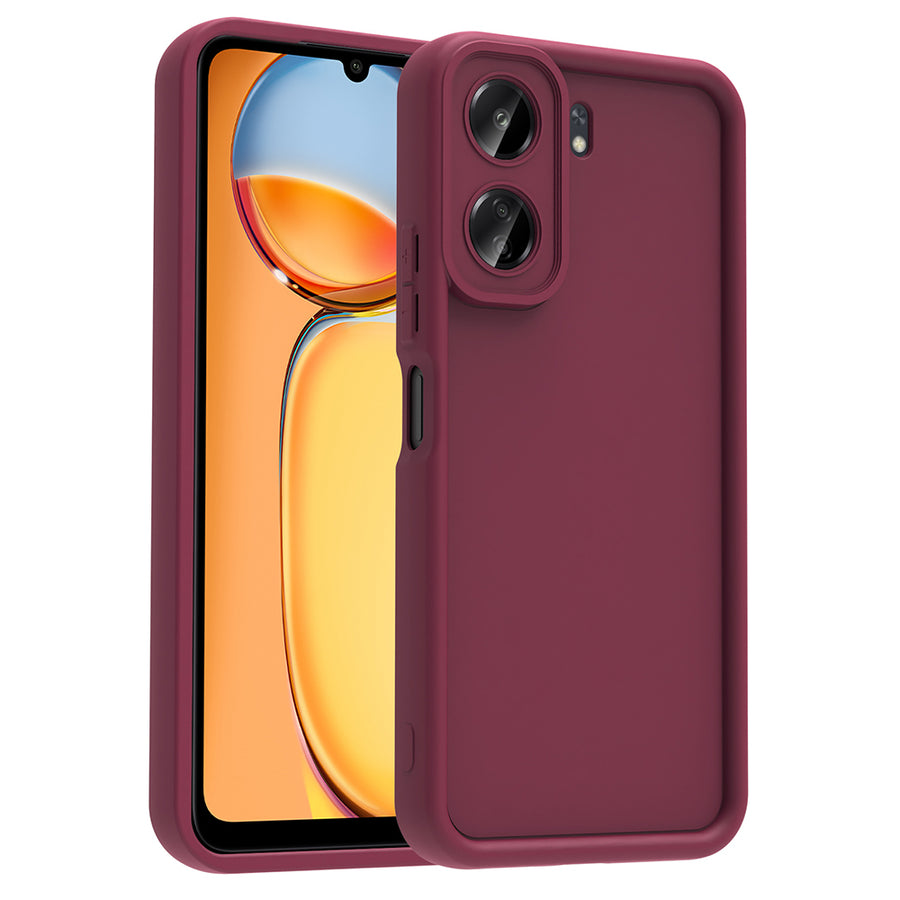 Xiaomi Poco C65 Kılıf Kamera Korumalı Zore Ananas Kılıf - Mürdüm