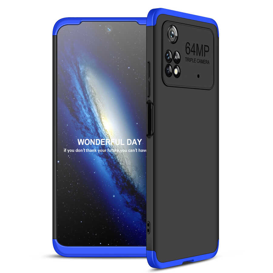 Xiaomi Poco M4 Pro 4G Kılıf Zore Ays Kılıf - Siyah-Mavi
