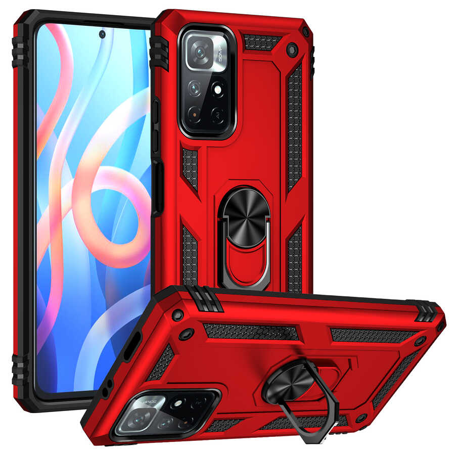 Xiaomi Poco M4 Pro 5G Kılıf Zore Vega Kılıf - Kırmızı