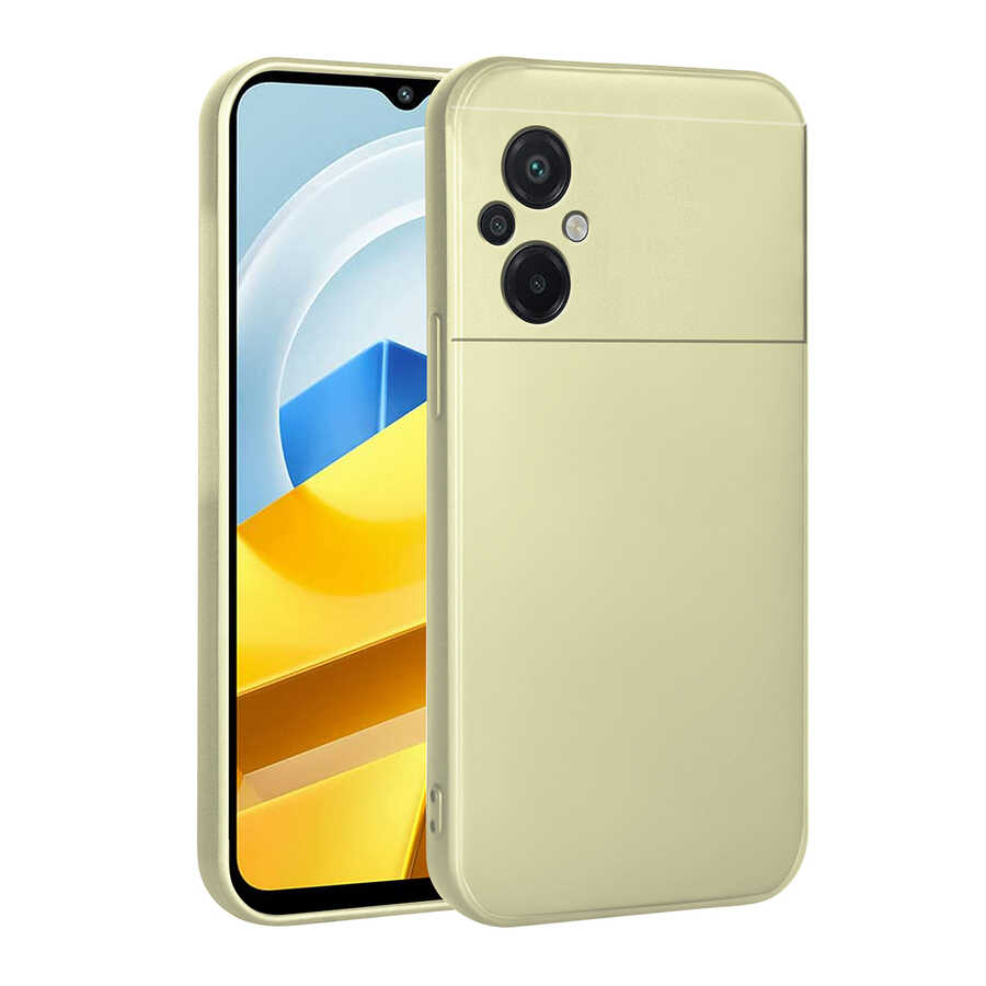 Xiaomi Poco M5 Kılıf Zore Premier Silikon Kılıf - Gold