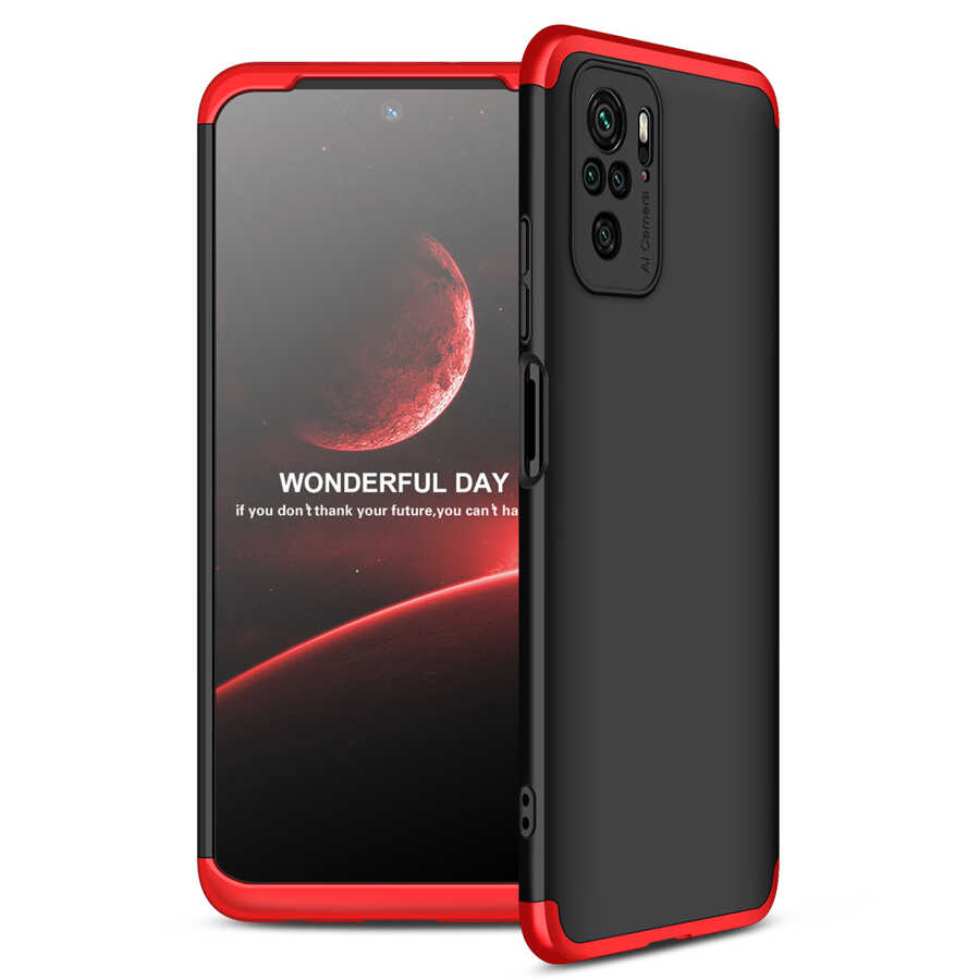Xiaomi Poco M5S Kılıf Zore Ays Kılıf - Siyah-Kırmızı
