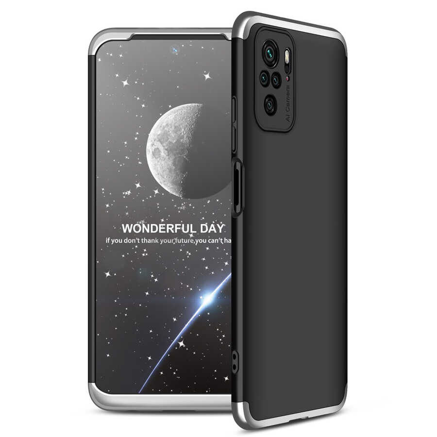 Xiaomi Poco M5S Kılıf Zore Ays Kılıf - Siyah-Gri