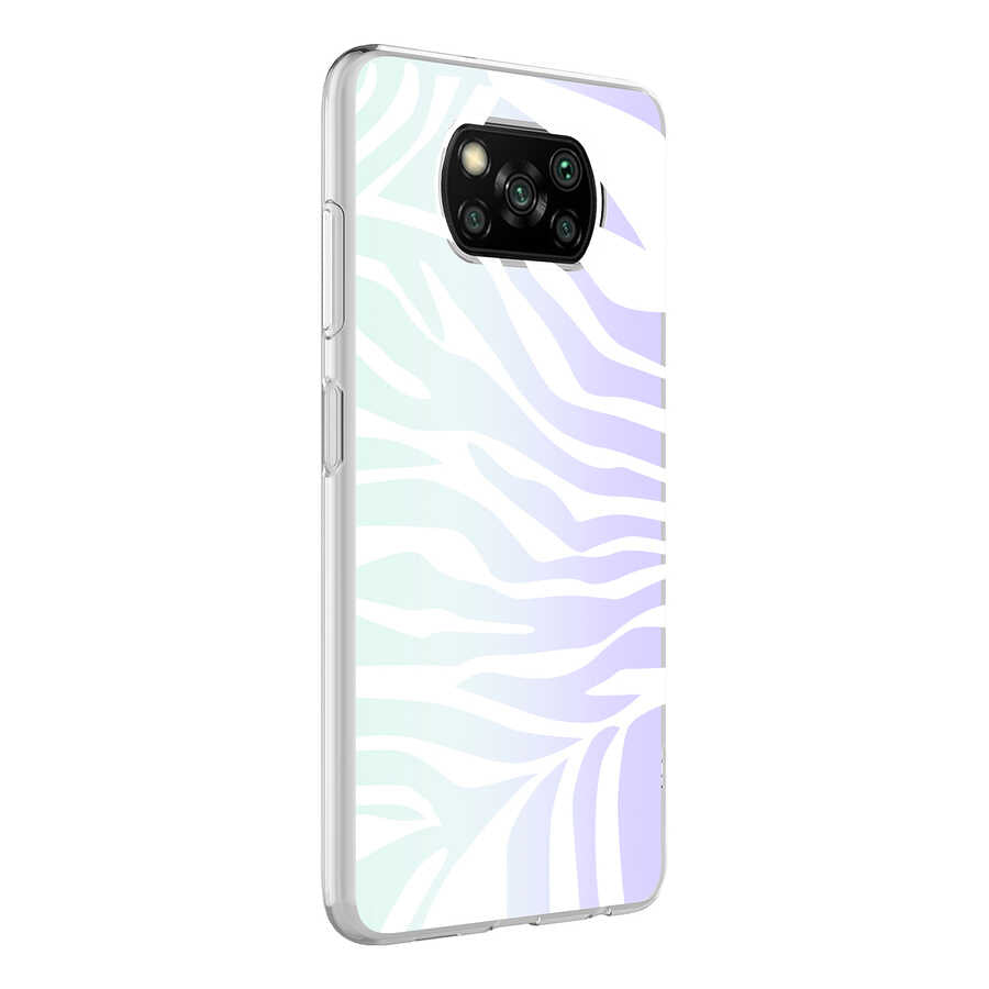 Xiaomi Poco X3 Kılıf Zore M-Blue Desenli Kılıf - Zebra No1