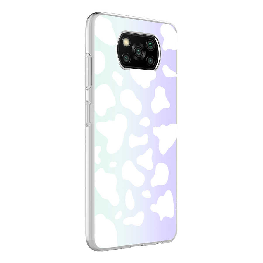 Xiaomi Poco X3 Kılıf Zore M-Blue Desenli Kılıf - Cow No2