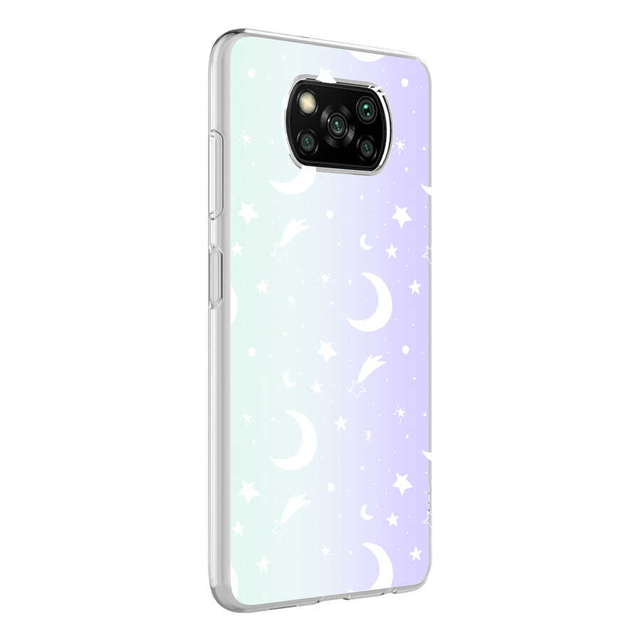 Xiaomi Poco X3 Kılıf Zore M-Blue Desenli Kılıf - Moon No4