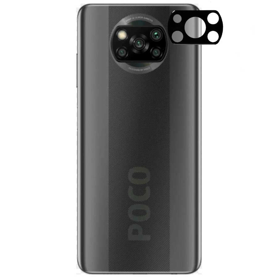 Xiaomi Poco X3 Zore 3D Kamera Camı - Siyah