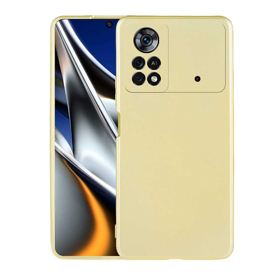 Xiaomi Poco X4 Pro 5G Kılıf Zore Premier Silikon Kılıf - Gold