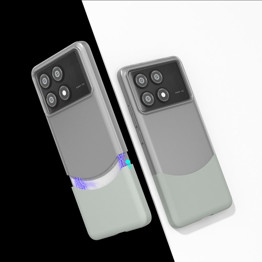 Xiaomi Poco X6 Pro Kılıf Mıknatıslı Zore Duble Kılıf - Gri
