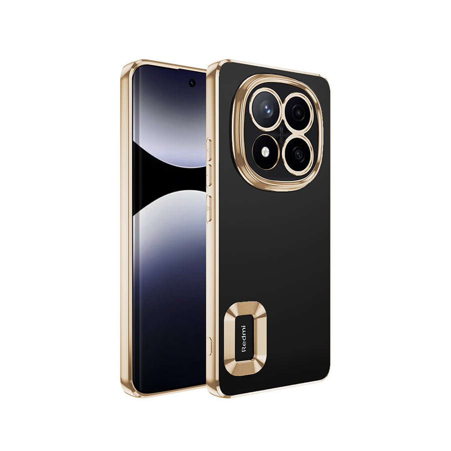 Xiaomi Poco X7 Kılıf Kamera Korumalı Logo Gösteren Zore Omega Kılıf - Gold