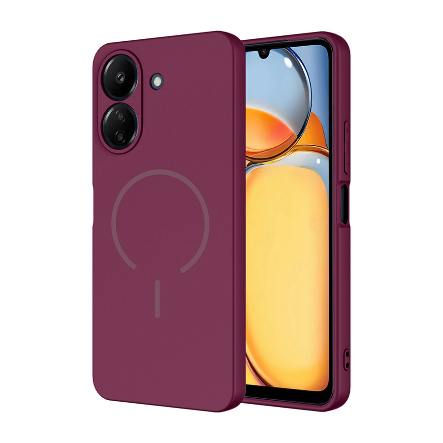 Xiaomi Redmi 13C Kılıf M-safe Şarj Özellikli Zore Meta Kılıf - Mürdüm