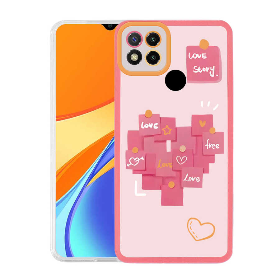 Xiaomi Redmi 9C Kılıf Zore M-Fit Desenli Kılıf - Love Story No2