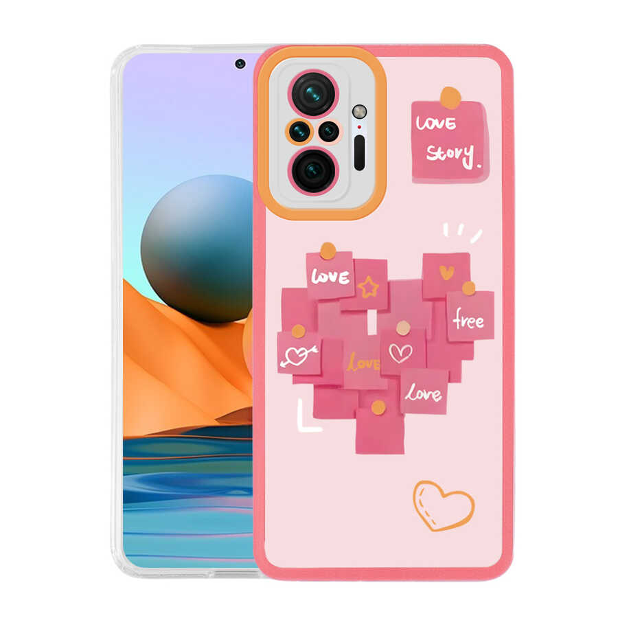 Xiaomi Redmi Note 10 Pro Kılıf Zore M-Fit Desenli Kılıf - Love Story No2