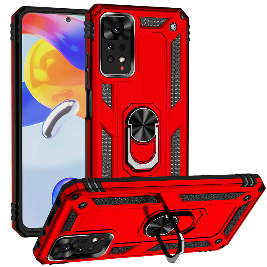 Xiaomi Redmi Note 11 Pro 5G Kılıf Zore Vega Kılıf - Kırmızı