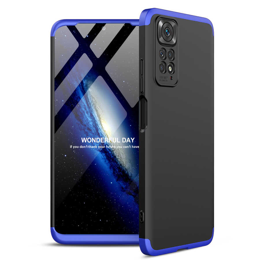 Xiaomi Redmi Note 11S Global Kılıf Zore Ays Kılıf - Siyah-Mavi