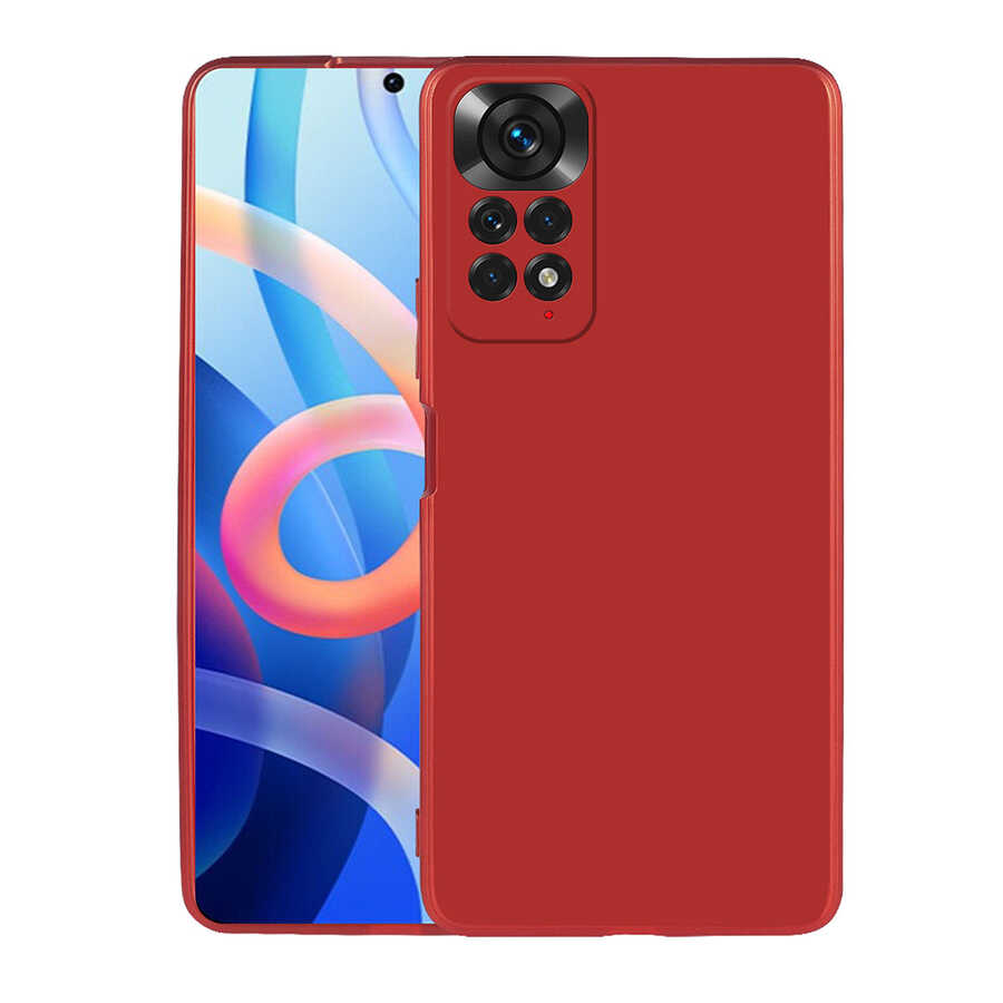 Xiaomi Redmi Note 11S Global Kılıf Zore Premier Silikon Kılıf - Kırmızı