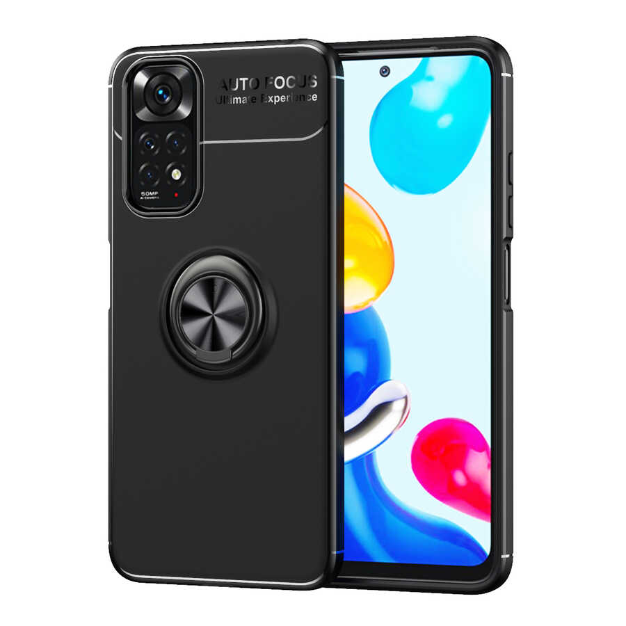 Xiaomi Redmi Note 11S Global Kılıf Zore Ravel Silikon Kılıf - Siyah
