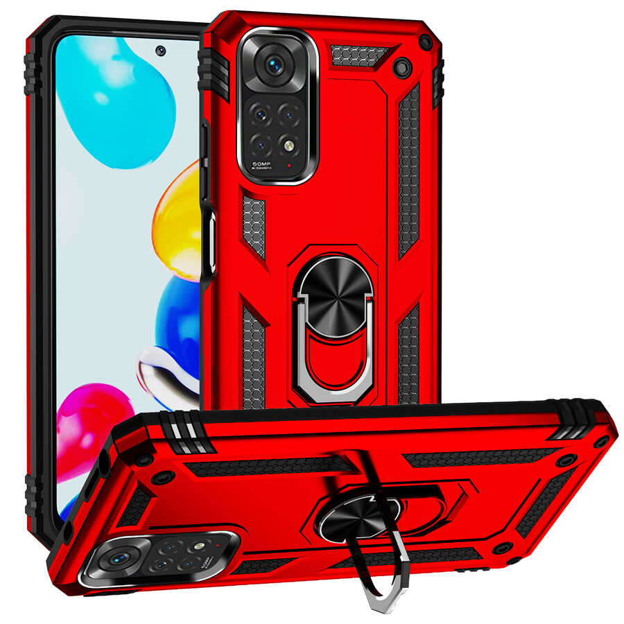 Xiaomi Redmi Note 11S Global Kılıf Zore Vega Kılıf - Kırmızı
