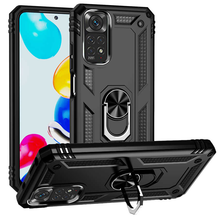 Xiaomi Redmi Note 11S Global Kılıf Zore Vega Kılıf - Siyah