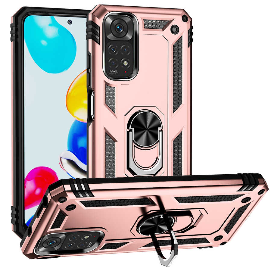 Xiaomi Redmi Note 11S Global Kılıf Zore Vega Kılıf - Rose Gold