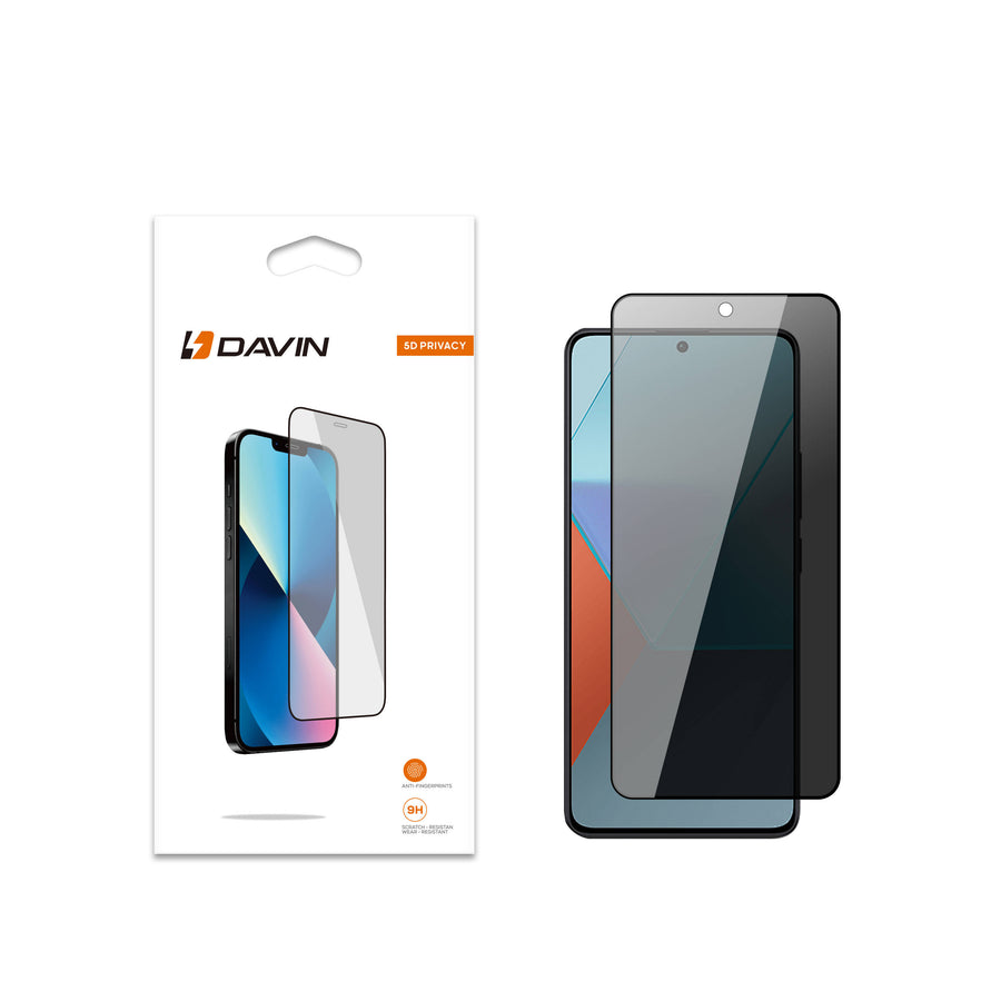 Xiaomi Redmi Note 12 4G Davin 5D Privacy Cam Ekran Koruyucu - Siyah