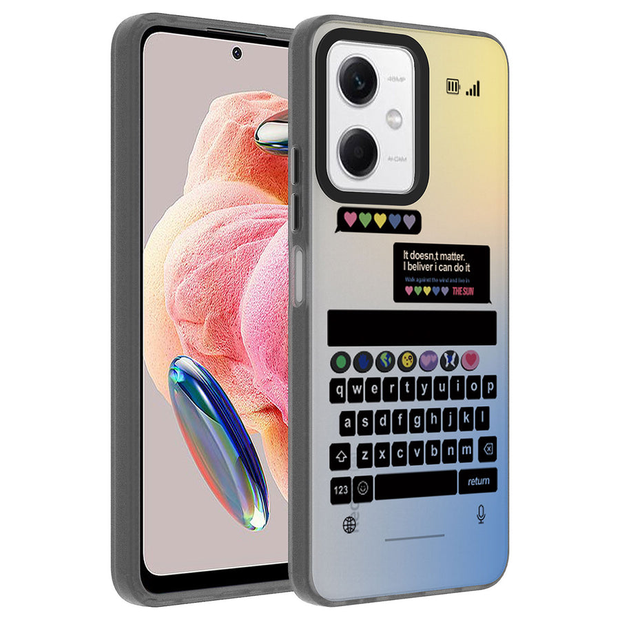 Xiaomi Redmi Note 12 4G Kılıf Desenli Zore Dragon Sert Kılıf - Klavye