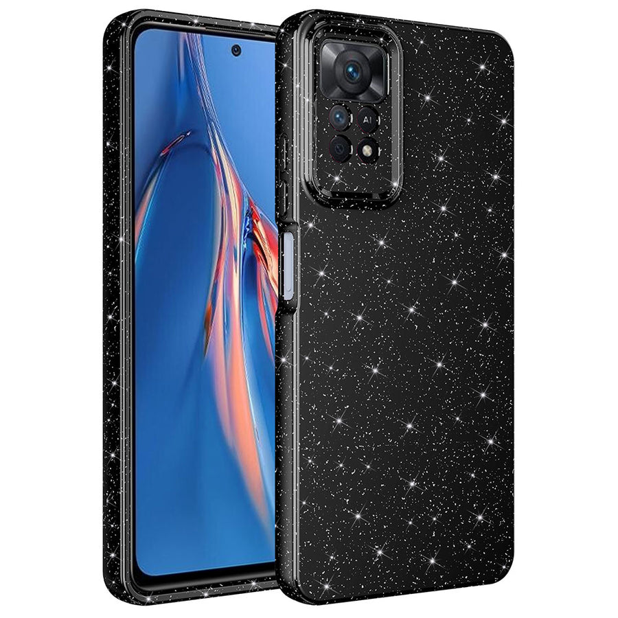 Xiaomi Redmi Note 12 Pro 4G Kılıf Kamera Korumalı Simli Lüks Zore Koton Kılıf - Siyah