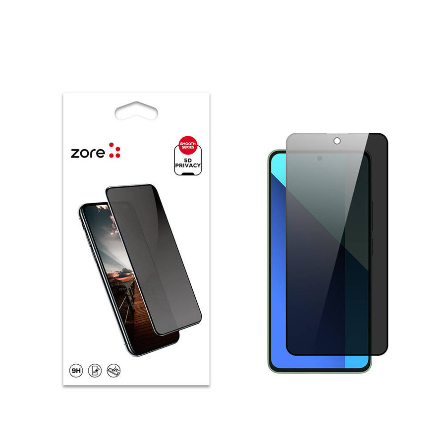 Xiaomi Redmi Note 13 4G Zore New 5D Privacy Temperli Ekran Koruyucu - Siyah