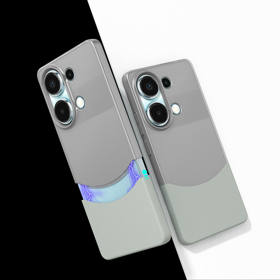 Xiaomi Redmi Note 13 Pro 4G Kılıf Mıknatıslı Zore Duble Kılıf - Gri