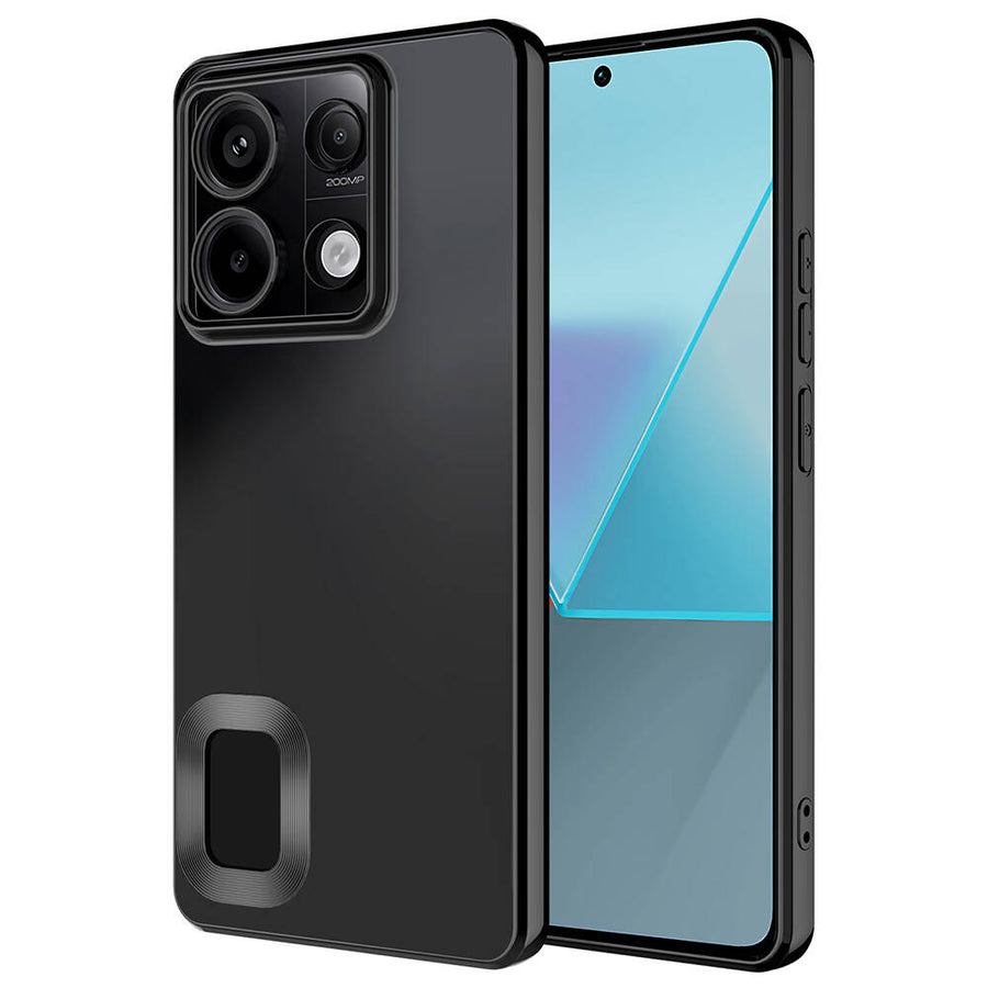 Xiaomi Redmi Note 13 Pro 5G Kılıf Kamera Korumalı Logo Gösteren Zore Omega Kılıf - Siyah