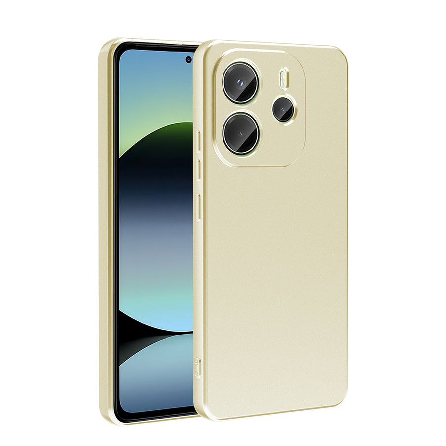 Xiaomi Redmi Note 14 4G Kılıf Zore Premier Silikon Kılıf - Gold