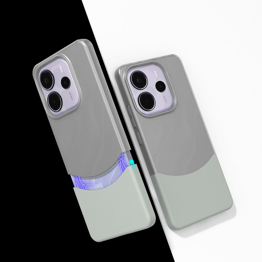 Xiaomi Redmi Note 14 5G Kılıf Mıknatıslı Zore Duble Kılıf - Gri
