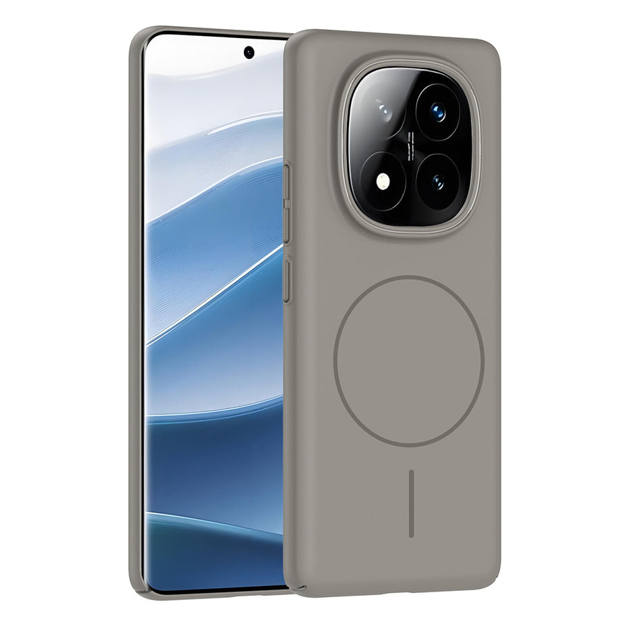 Xiaomi Redmi Note 14 Pro 4G Kılıf M-safe Şarj Özellikli Zore Ruby Sert Kılıf - Gri