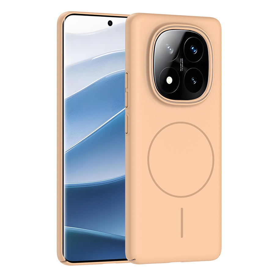 Xiaomi Redmi Note 14 Pro Plus Kılıf M-safe Şarj Özellikli Zore Ruby Sert Kılıf - Desert Titanyum