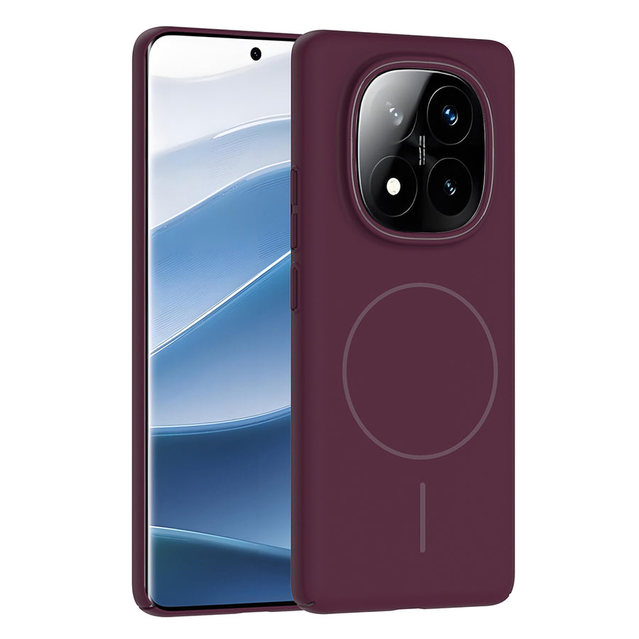 Xiaomi Redmi Note 14 Pro Plus Kılıf M-safe Şarj Özellikli Zore Ruby Sert Kılıf - Mürdüm