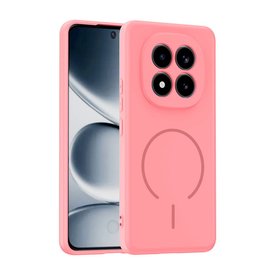 Xiaomi Redmi Note 15 Pro Plus Kılıf M-safe Şarj Özellikli Zore Meta Kılıf - Rose Pembe