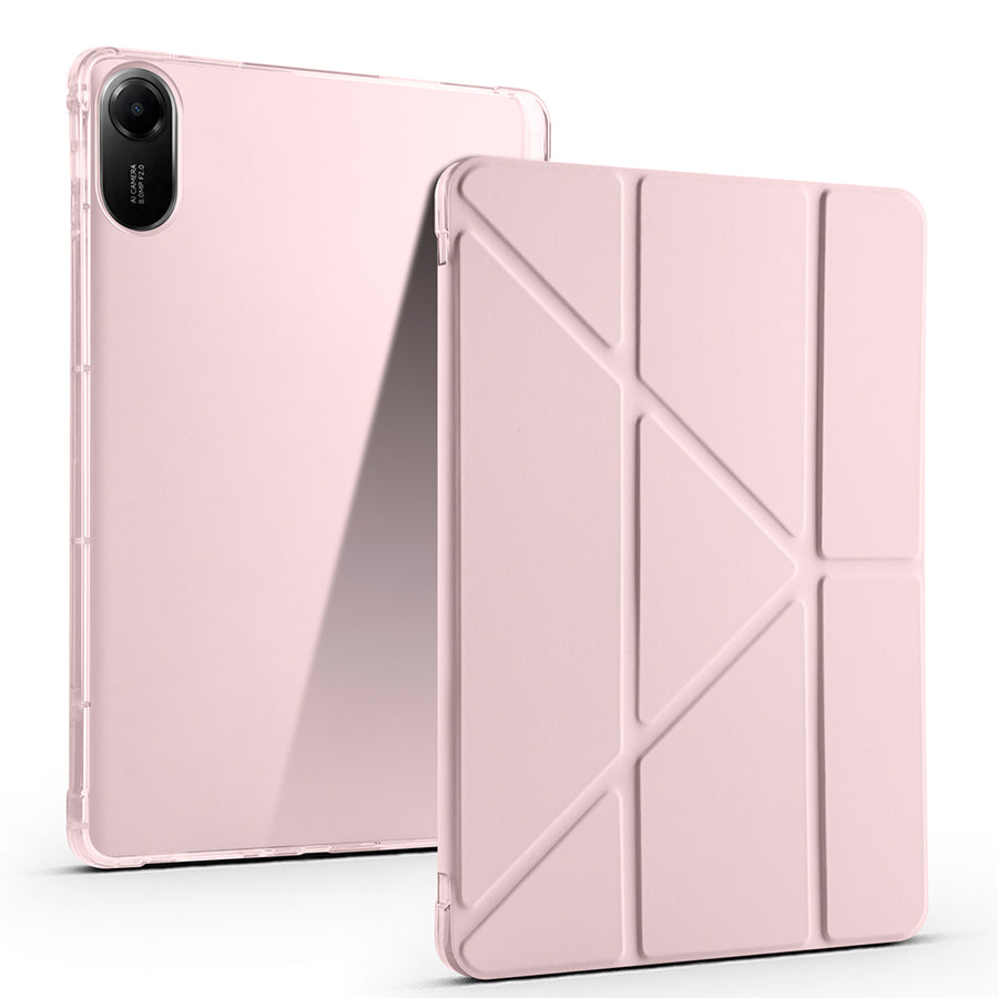 Xiaomi Redmi Pad 2 Kılıf Zore Tri Folding Kalem Bölmeli Standlı Kılıf - Rose Gold