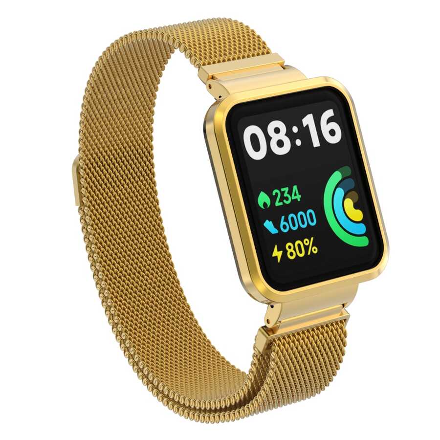 Xiaomi Redmi Watch 2 Lite Zore KRD-58 Metal Kordon - Gold