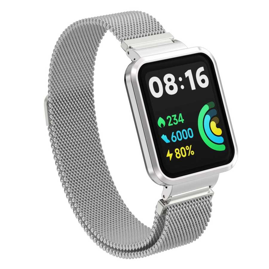 Xiaomi Redmi Watch 2 Lite Zore KRD-58 Metal Kordon - Gümüş
