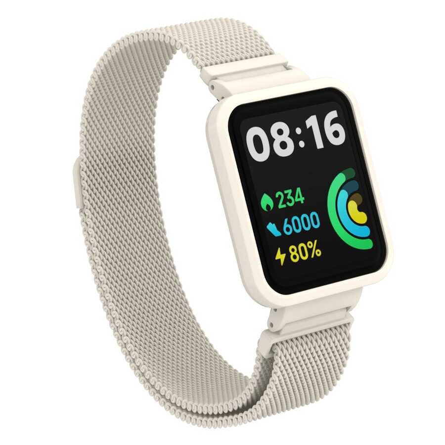 Xiaomi Redmi Watch 2 Lite Zore KRD-58 Metal Kordon - Krem