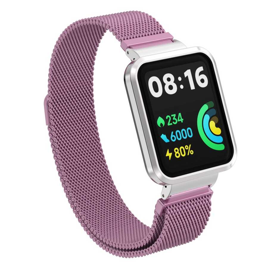 Xiaomi Redmi Watch 2 Lite Zore KRD-58 Metal Kordon - Pembe