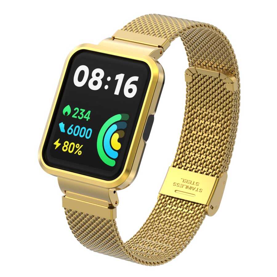 Xiaomi Redmi Watch 2 Lite Zore KRD-66 Metal Kordon - Gold