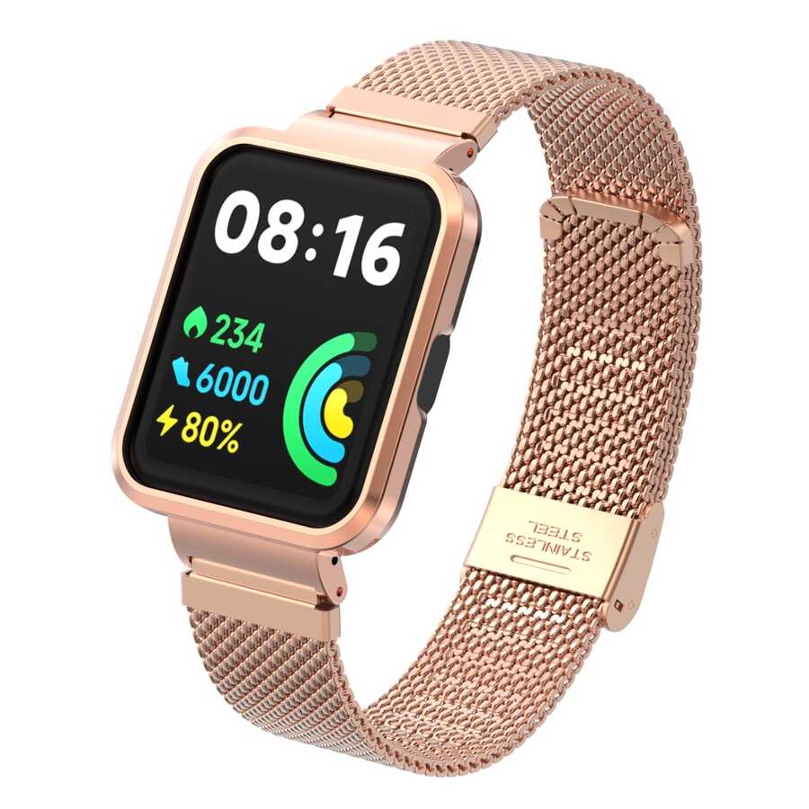 Xiaomi Redmi Watch 2 Lite Zore KRD-66 Metal Kordon - Rose Gold