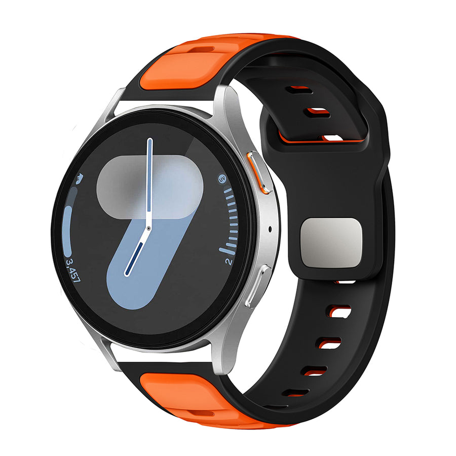 Xiaomi Redmi Watch 5 Active Zore KRD-135 22mm Silikon Kordon Strap Kayış - Siyah-Turuncu