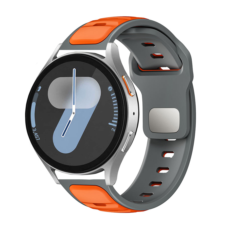 Xiaomi Redmi Watch 5 Active Zore KRD-135 22mm Silikon Kordon Strap Kayış - Gri-Turuncu