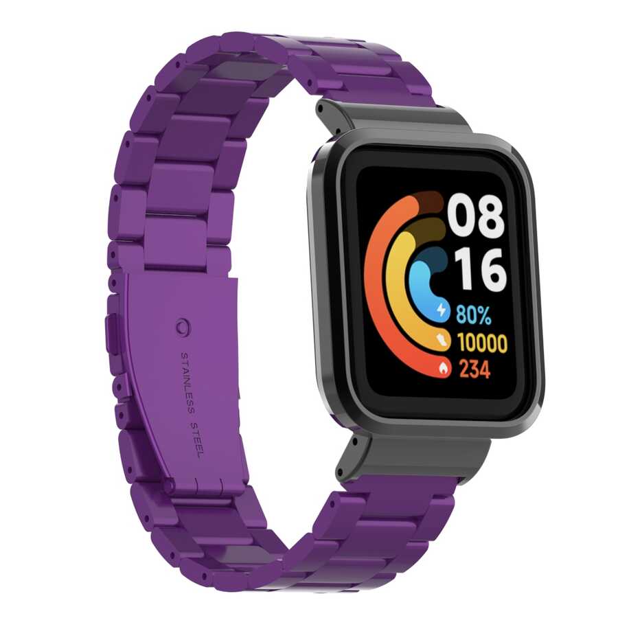 Xiaomi Redmi Watch (Mi Watch Lite) Zore KRD-60 Metal Kordon - Mor