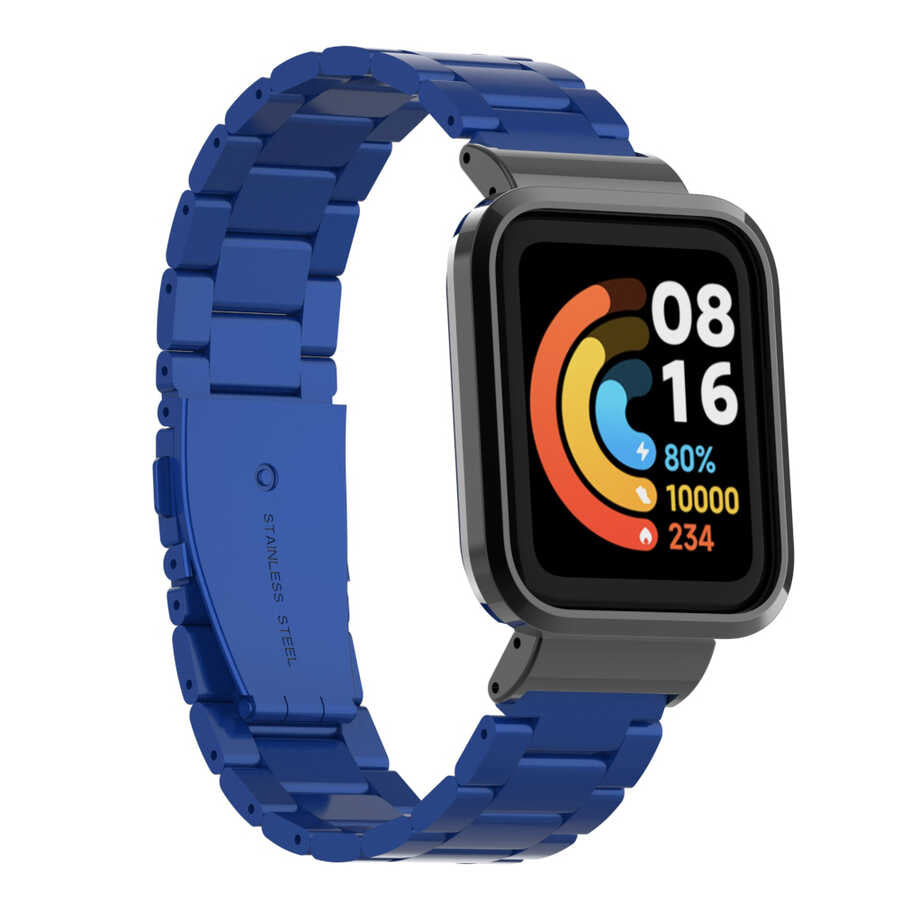 Xiaomi Redmi Watch (Mi Watch Lite) Zore KRD-60 Metal Kordon - Mavi