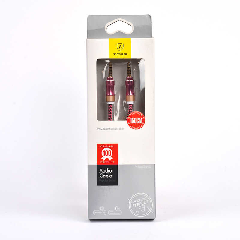 Zore 1.5 Metre Aux Audio Kablo - Pembe