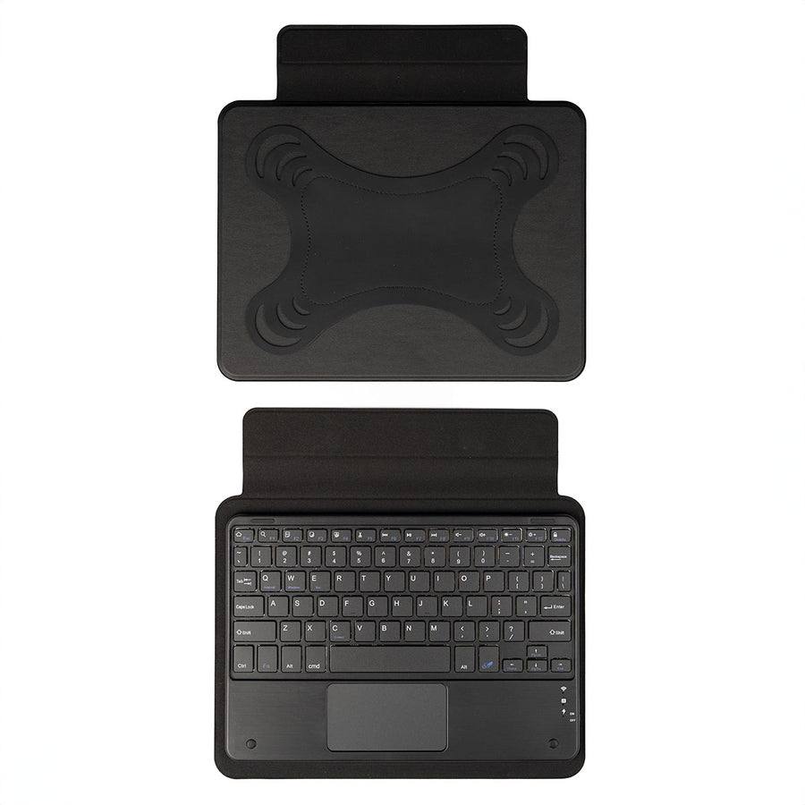 Zore Border Keyboard 13" inç Universal Bluetooh Bağlantılı Standlı Klavyeli Tablet Kılıfı - Siyah