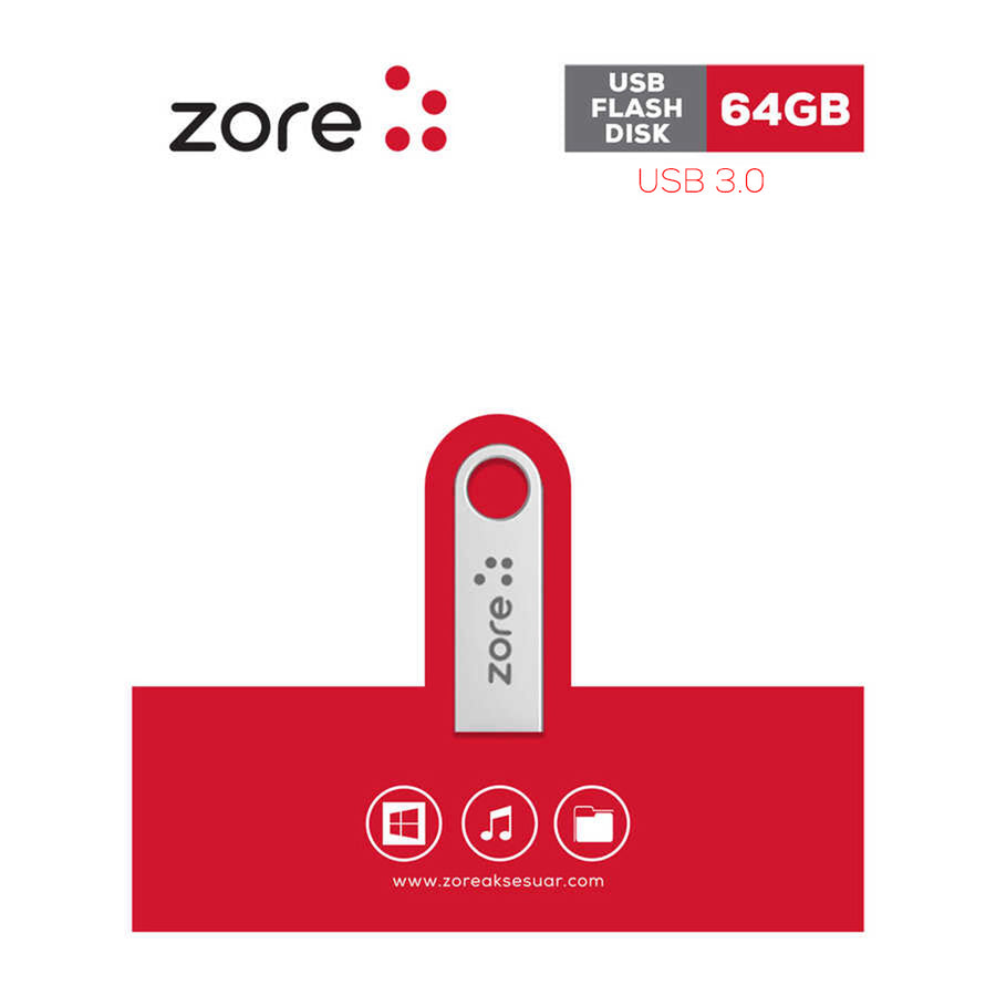 Zore Metal USB 3.0 Flash Disk 64GB - Gümüş