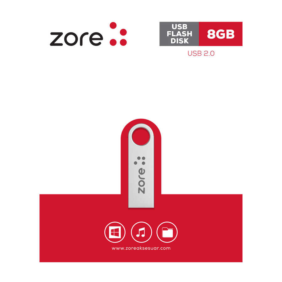 Zore Metal USB Flash Disk 8GB - Gümüş